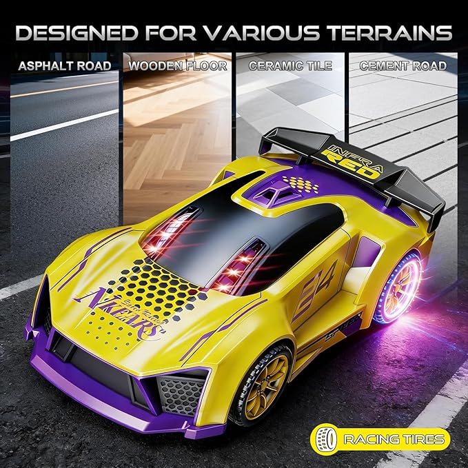 Remote Control Car with Shooting Game 3 IN 1 Parent-Child Drift RC Car 2.4G Stunt Toys with Infrared Gun Christmas Birthday Gifts for 3 4 5 6 7 8 9 10 Year Old Kids Boys Girls Age 4-7 8-12 (Yellow)