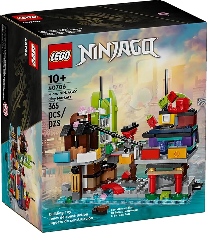 LEGO NINJAGO Micro City Markets Building Set 40706 Collectible Market Model 365 Pieces Ages 10+