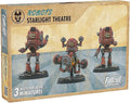 Modiphius Entertainment: Fallout: Wasteland Warfare - Robots: Starlight Theatre Staff -3 Figures 32mm Unpainted Resin RPG Miniatures Nuka World Wave