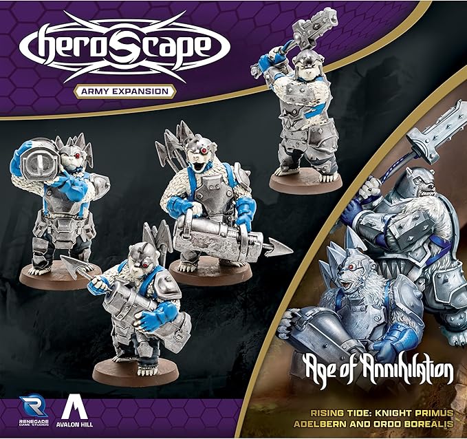 Renegade Game Studios Heroscape Age of Annihilation Knight Primus Adelbern &amp Ordo Borealis Army Expansion Board Game