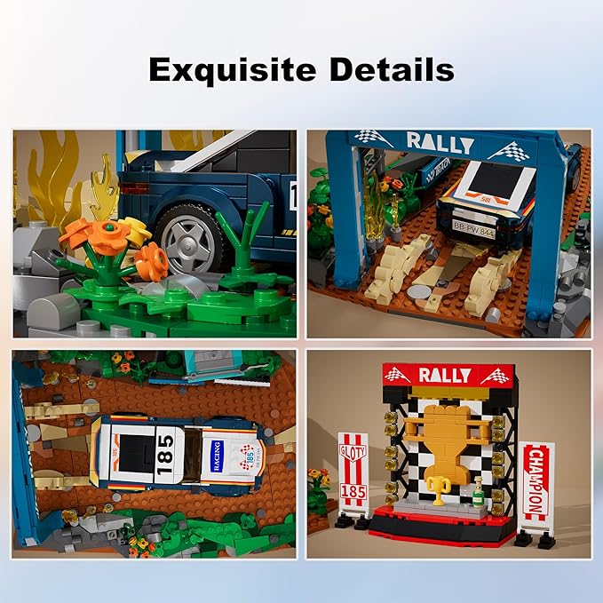 Car Building Set Off-Road Racing Car Buildings Blocks Sets for Adults Kids 8+ Miniature Vehicle Model w/ Forest Scene Modular Cars Building Kit Toys Gift for Birthday HolidaysFinal Glory 1081Pcs