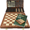 2 in 1 Magnetic Chess Set &amp Checkers Board Game for Adults and Kids - 15 Chess Tournament Chessboard with Magnetic Pieces - Free E-Book with Chess Puzzles