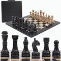 Radicaln Marble Chess Set 15 Inches Black &amp Coral with Storage Box Handmade Classic Board Games for Adults Luxury Marble Chess Board &amp Chess Pieces for Gifts