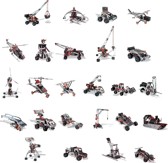 MECCANO Super Construction 25-in-1 Motorized Building Set STEAM Education Toy 638 Parts for Ages 10+