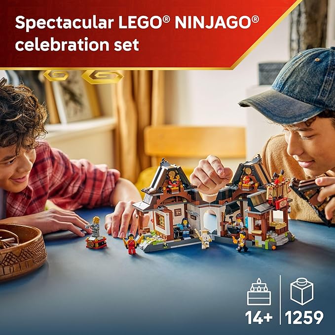 LEGO NINJAGO Four Weapons Blacksmith 15th Anniversary Building Toy for Kids Ages 14+ - Ninja Playset W/Collectible Elemental Master of Earth + 4 Minifigures - Gift Idea for Teen Boys &amp Girls - 71