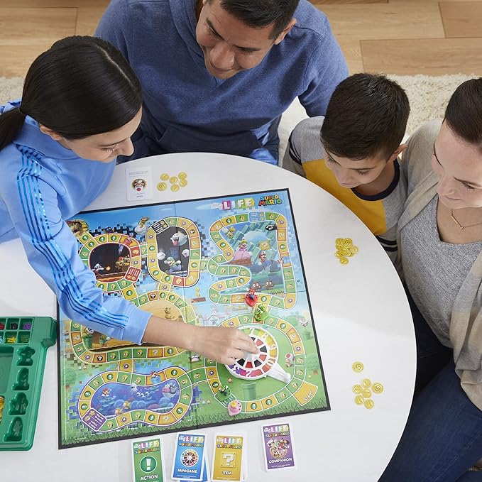 Hasbro Gaming The Game of Life: Super Mario Edition Board Game for Kids Ages 8 and Up Play Minigames Collect Stars Battle Bowser