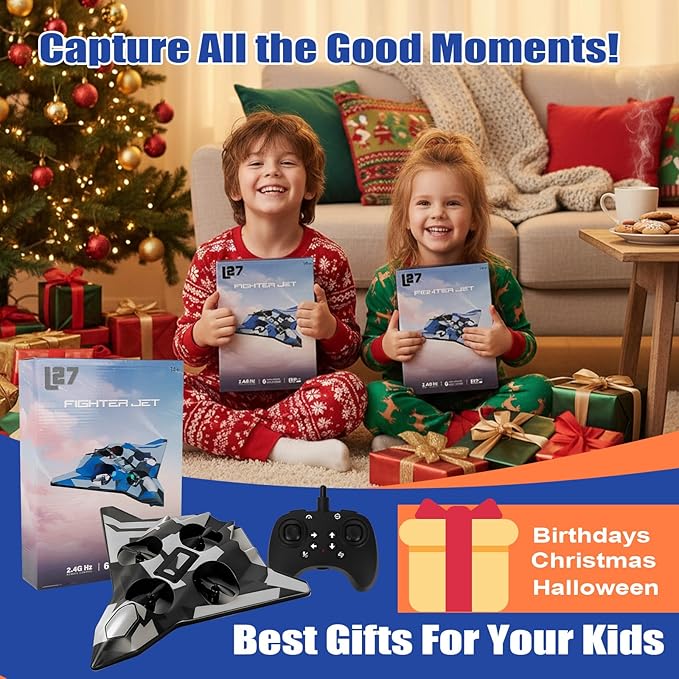 Foam Remote Control Airplanes for Kids &amp Adults | Easy Control Great for Beginner and Teenagers with Stable Hovering 360° Flips Circle Fly LED Light 2.4Ghz Christmas &amp Birthday Gifts