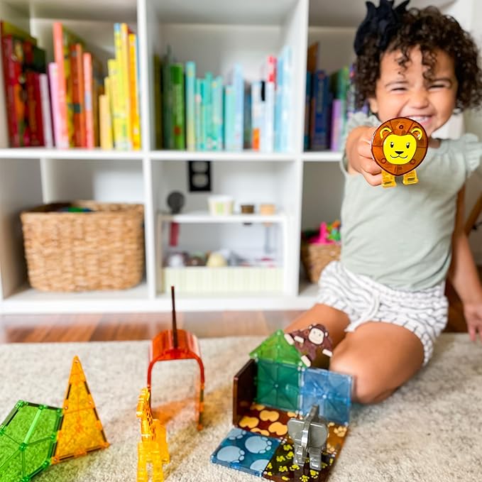 MAGNA-TILES Safari Animals 25-Piece Magnetic Construction Set The ORIGINAL Magnetic Building Brand