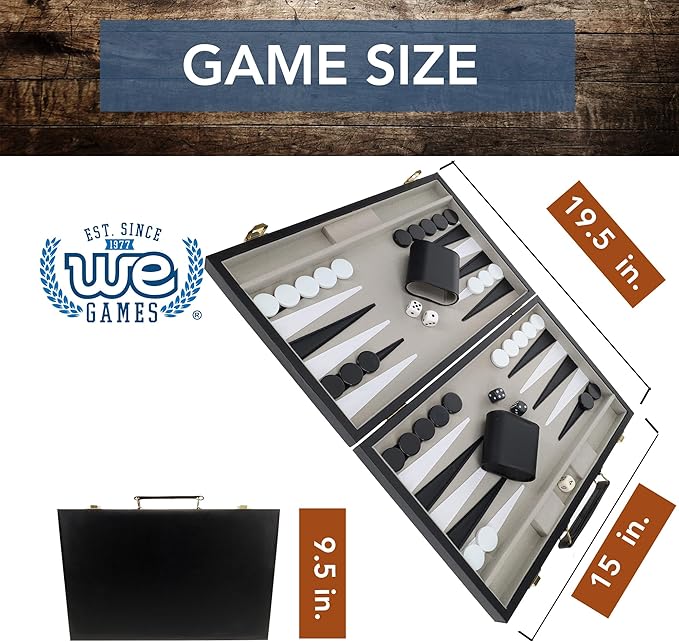 Black Leatherette Backgammon