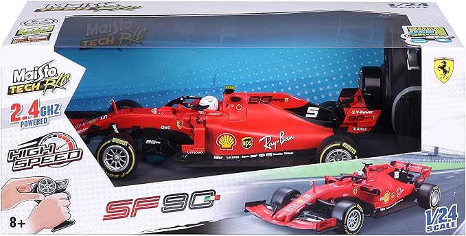 Maisto Tech Premium High-Performance R/C F1 Ferrari SF90 Leclerc Super Car - 2.4 GHZ - 1:24 Scale