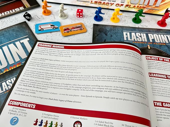 Flash Point: Legacy of Flame Board Game – Cooperative Legacy Game for 1–6 Players Ages 10+ 60-Min Campaign Play – Firefighter Strategy Game by Indie Boards &amp Cards