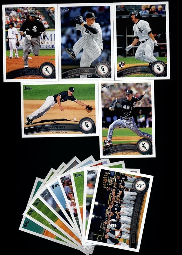 2011 Topps Chicago White Sox Complete Series 1 &amp 2 Team Set / 24 Cards including Manny Ramirez Jenks Omar Vizquel Morel RC Sale RC Viciedo Beckham Peavy Quentin &amp more!