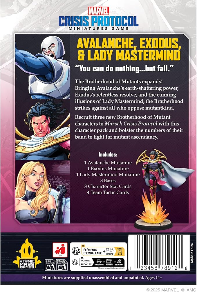 Asmodee Marvel: Crisis Protocol Avalanche Exodus &amp Lady Mastermind Character Pack - Tabletop Superhero Game Ages 14+ 2 Players 90 Minute Playtime