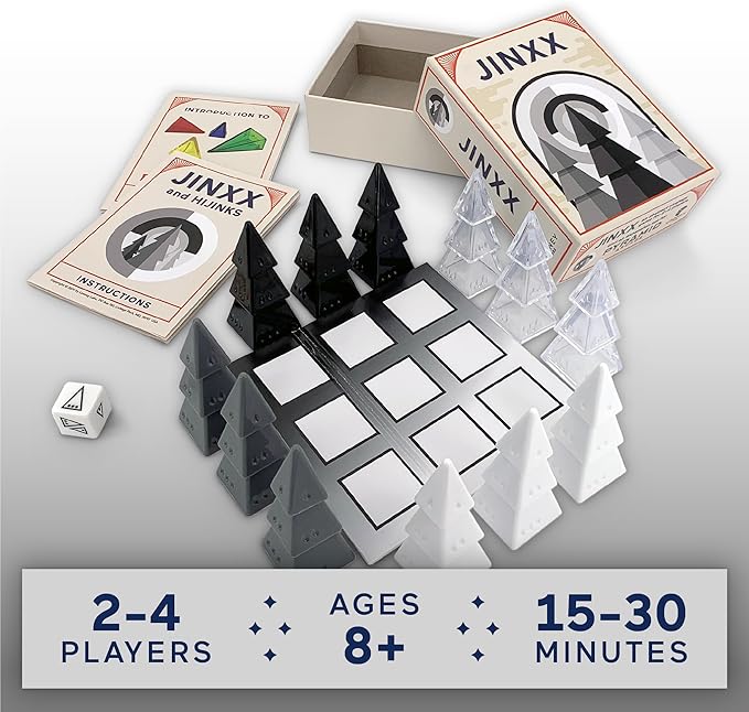 Looney Labs Jinxx – A Compact Abstract Strategy Game for 2-4 Players Featuring Stackable Pyramids