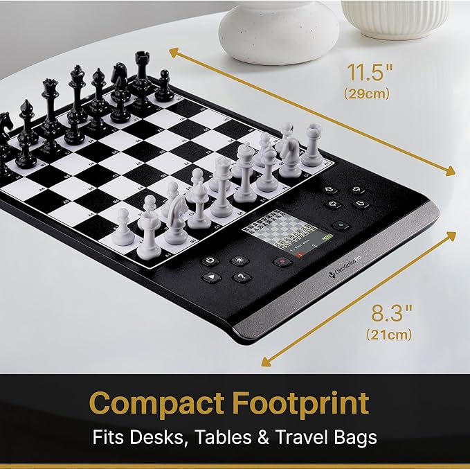 Millennium ChessGenius Pro M815 – Electronic Chess Computer with 2200 ELO Adaptive AI Skill Levels Color Display Built-in Trainer Magnetic Travel Design