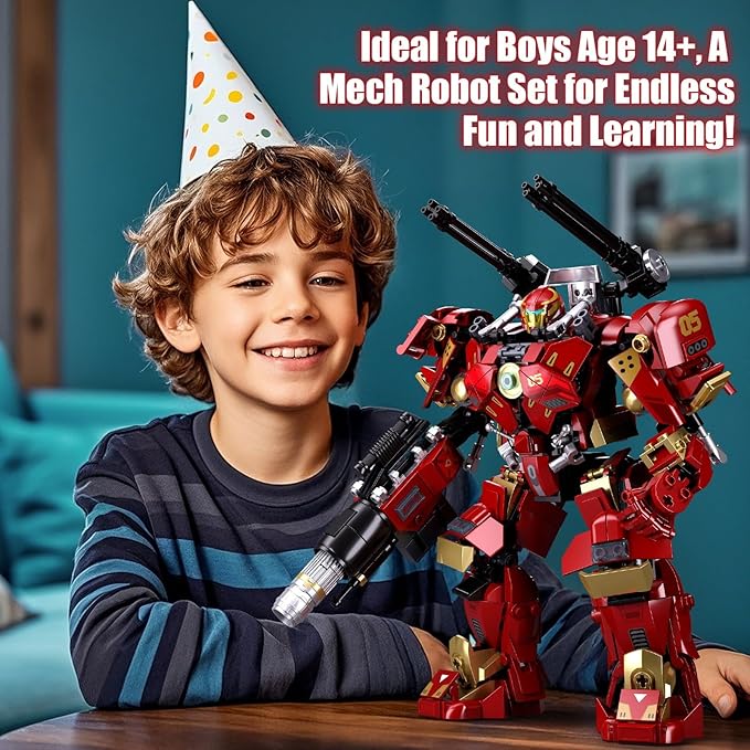 Mech Robot Building Sets Easter 588 PCS Transforming Mecha Action Figure Model Creative Build Display Gift Christmas Birthday Ages 14+