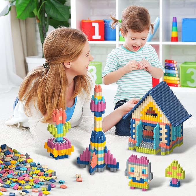 Tigerhu Kids 1120pcs Building Blocks Set Educational STEM Building Toy Construction Block Toys Set Learning Playset Kit for Boys Girls Child Brain Development Preschool Kindergarten Toy Age 3+