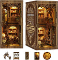 Book Nooks for Adults DIY Miniature Dollhouse Book Nook Kit Model Kits Craft Kits for Adults 3D Wooden Puzzle Book Nook Craft Bookshelf Decor Adult Craft Kits Gift with Led Light