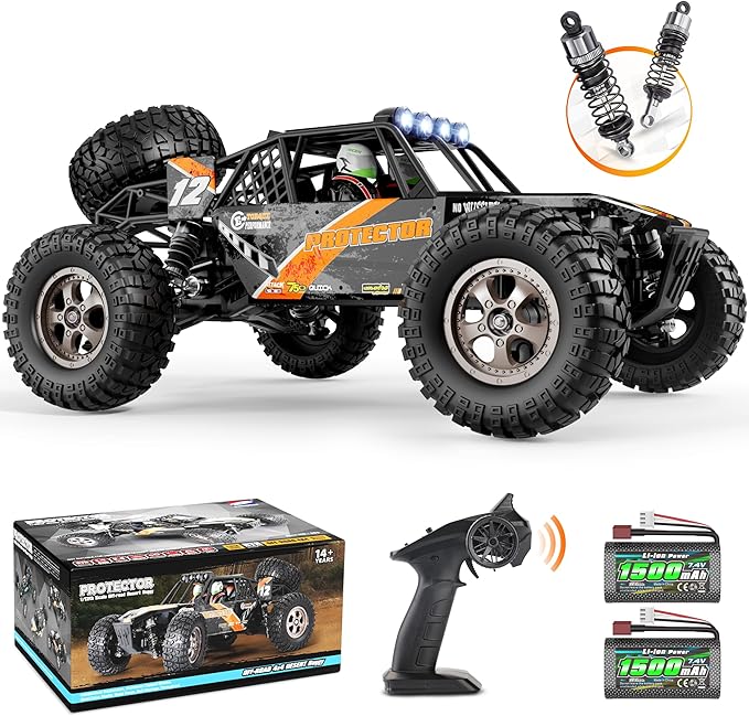 HAIBOXING Remote Control Car1:12 Scale 4x4 RC Cars Protector 38+ KM/H Speed 2.4G All-Terrain Off-Road Truck Toy Gifts for Boys and Adults Included Two Rechargeable Batteries Provide 40+ Min Playtime