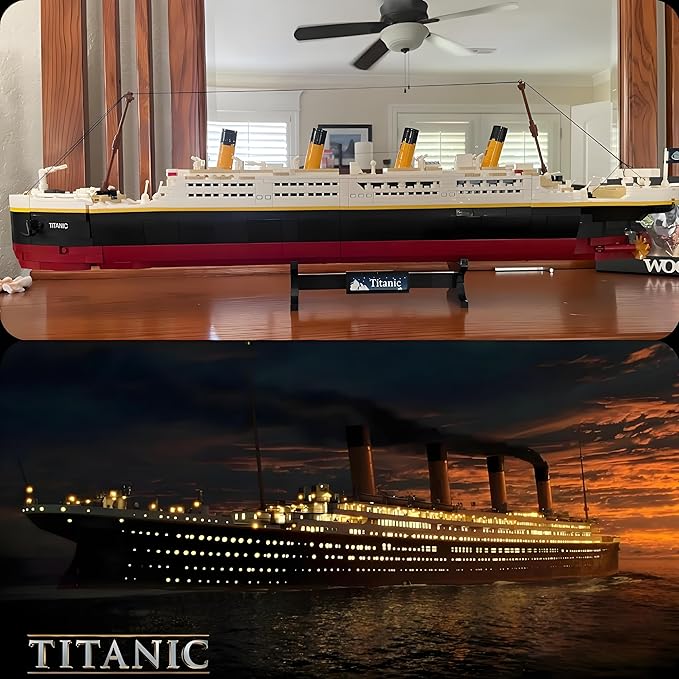 Titanic Model Kit -2022 Pieces Large Titanic Ship Building Blocks Set STEM Educational 3D Puzzle Toys Gifts for Kids and Adults Ideal Collectible Display Architecture for Home&amp Office Decor