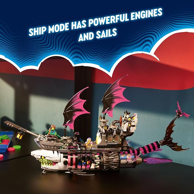 LEGO DREAMZzz Nightmare Shark Ship 71469 Building Toy Set Pirate Ship and Monster Vehicle for Fans of The New TV Show Gift for Tweens and Kids Ages 10+ (Pre-Order Now)