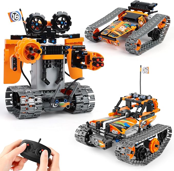 Building Toys STEM Robot Kit for Kids Ages 8-12 Remote Control Erector Sets Engineering Robotics Kits Educational Birthday Gift for Boys &amp Girls 5-7 9 10 11 13 14+ Year Old