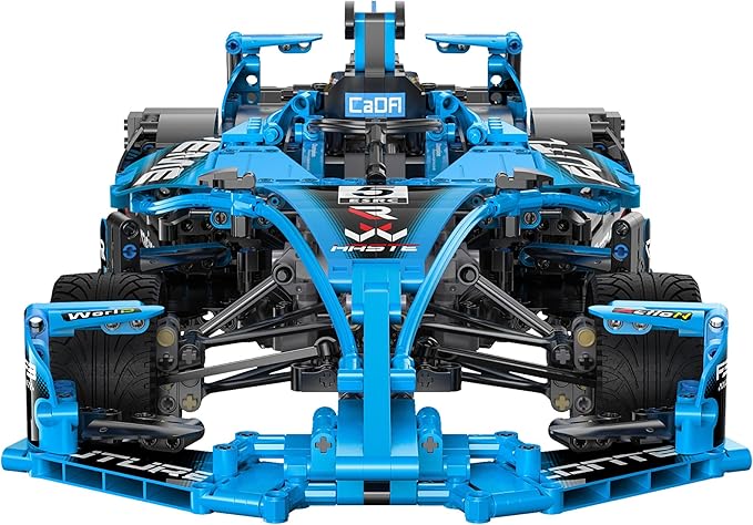 1:8 Scale FE Electric Formula Race Car Building Set Aerodynamic Design with Halo Anti-Collision Frame &amp Large Tail Fin Independent Suspension &amp Steering Quick-Install for Remote Control Ag