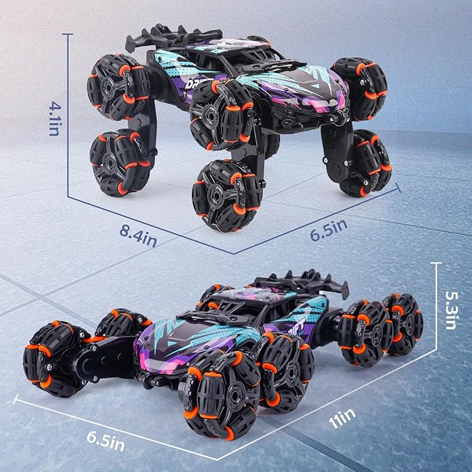 Cool 8 Wheels Hand Controlled RC Stunt Car Toys Xmas Gifts and Birthday Presents for Kids Gesture Sensing Remote Control Cars for Boys Age 6 7 8-10 11 12 Year Old