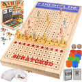 Horse Racing Board Game Foldable Wood Horse Race Game with 11 Metal Horses 2 Dice 2 Decks of Cards and 120Pcs Chips for Friends Adults Family Party Game Night