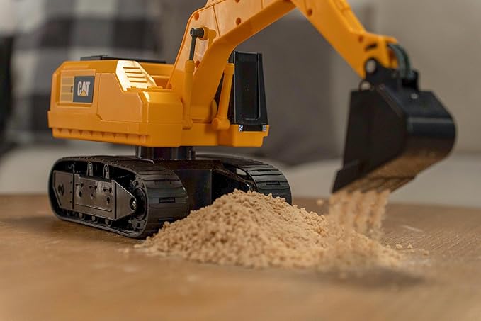 CAT Power Excavator Digger RC Construction for Kids 5+ | 2.4GHz Remote Control Truck Toy Full-Function Dig Scoop Spin &amp Drive Realistic Lights &amp Sounds USB Rechargeable Indoor/Outdoor