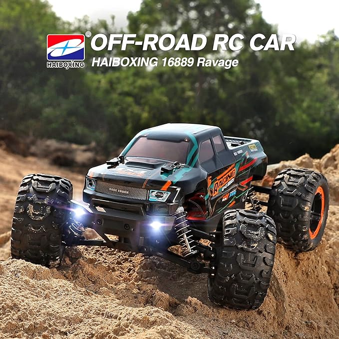 HAIBOXING RC Cars 16889 1:16 Remote Control Car for Adults High-Speed 36km/h RC Trucks RTR RC Crawler 2.4G All Terrain Waterproof Off-Road Vehicle with 2 Batteries Gifts for Kids Boys 8+