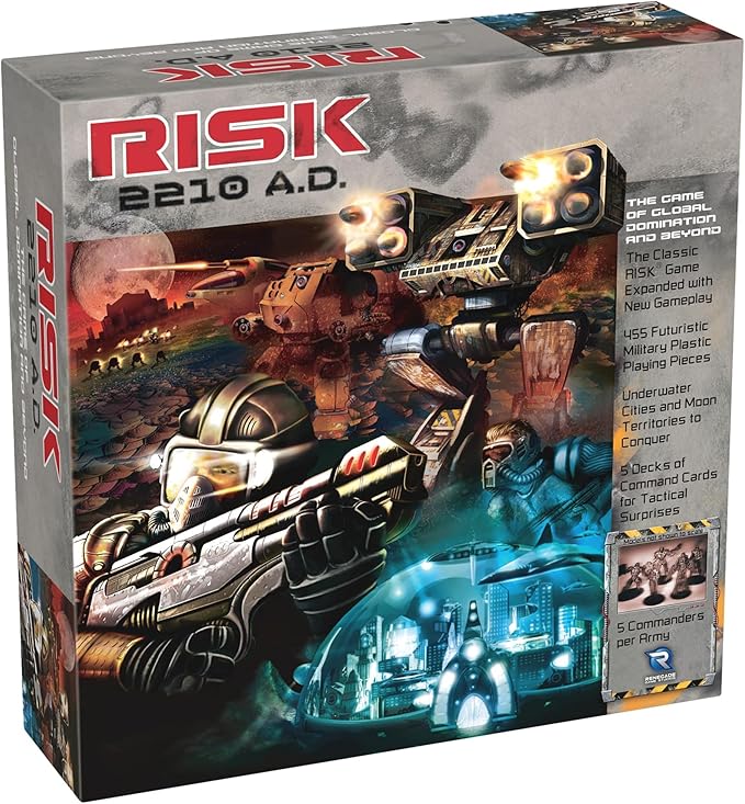 Renegade Game Studios Risk 2210 A.D. Board Game - Strategy Mechs Commanders Moon &amp Underwater Ages 10+ 2-5 Players