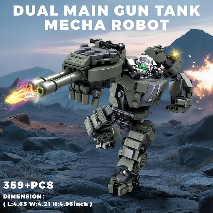 Transforming Mech Robot Building Blocks Set 4 Kinds of Destroy Warrior City Mecha Action Figure with Weapons Cool Creative Robots Toys Gift for Teens Boys 14+ (1448 PCS)