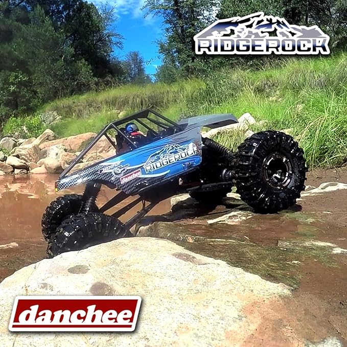 Redcat Racing Danchee Ridgerock 1/10 Scale 4WD Electric RC Rock Crawler – RC Truck RTR with 2.4GHz Radio Dual Motors 4-Wheel Steering USB Charger with RC Crawler Li-ion Battery