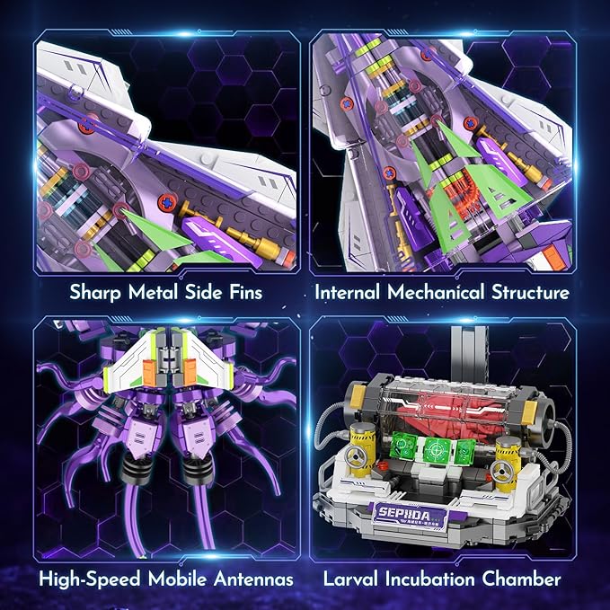 Mechanical Sepiida Building Sets for Adult Ocean Animal Collection Toy with Display Stand and Light Home Office Decor STEM Creative Gift for Teens Kids Boys Girls 8-14 975 PCS