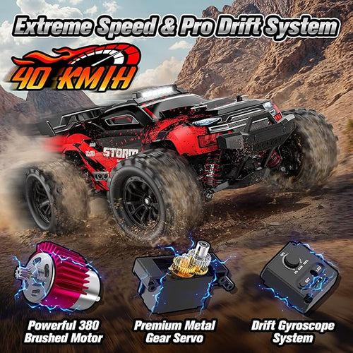 1:18 RC Cars 2.4GHz 4WD High Speed 40 KM/H Remote Control car with Drift Wheel All Terrain Off Road Monster Truck RC Drift Car with Gyro for Adults Boys 8-12