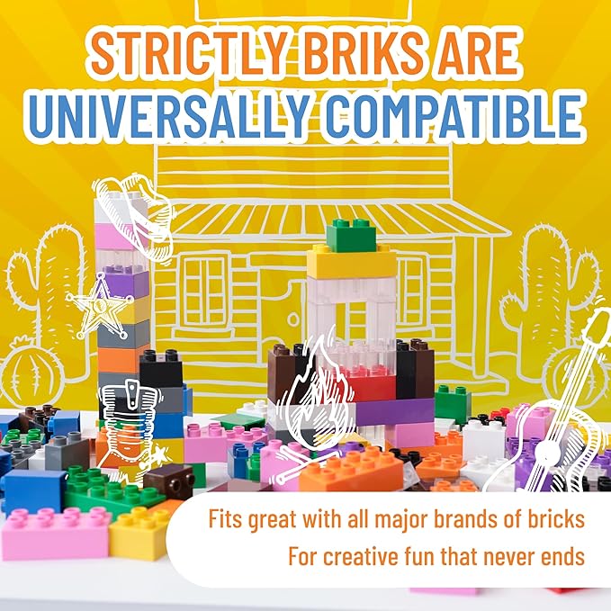 Strictly Briks Building Blocks Set - Toddler Blocks Ages 3-5 - Compatible with Lego Sets &amp Kids Building Kits - Durable Learning Toy - 84 Pieces Multicolor