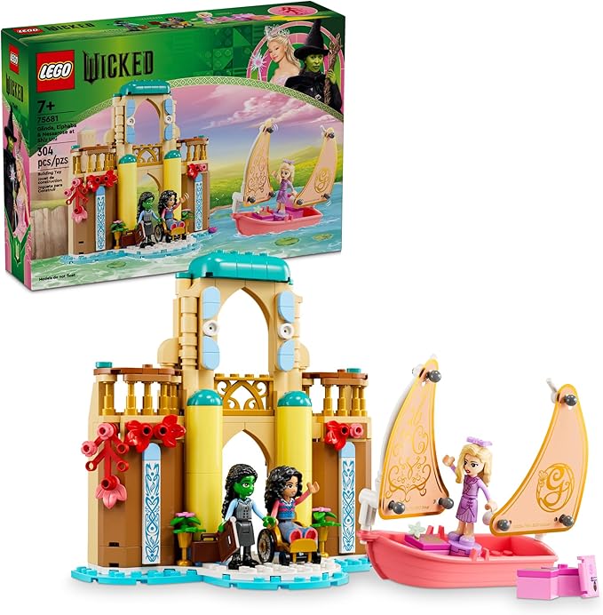 LEGO Wicked Glinda Elphaba &amp Nessarose at Shiz University Building Toys - Gifts for Birthdays - Wicked Toys for Kids Girls &amp Boys Age 7+ - 75681