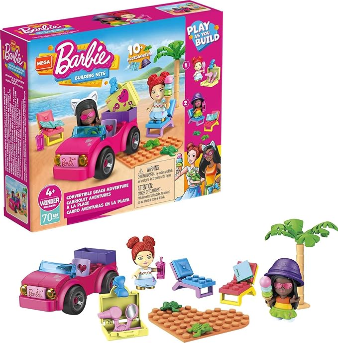 Mega Construx Barbie Convertible Beach Adventure Building Toys for Kids