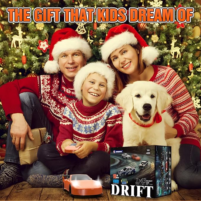 RC Drift car 1/43 Mini Rc Drift car with Gyroscope 2.4GHz Full Proportional Remote control Cars 4WD High Speed Racing with Lights Racing Tires Model Cars Gift for Adults Kids Boys Girls
