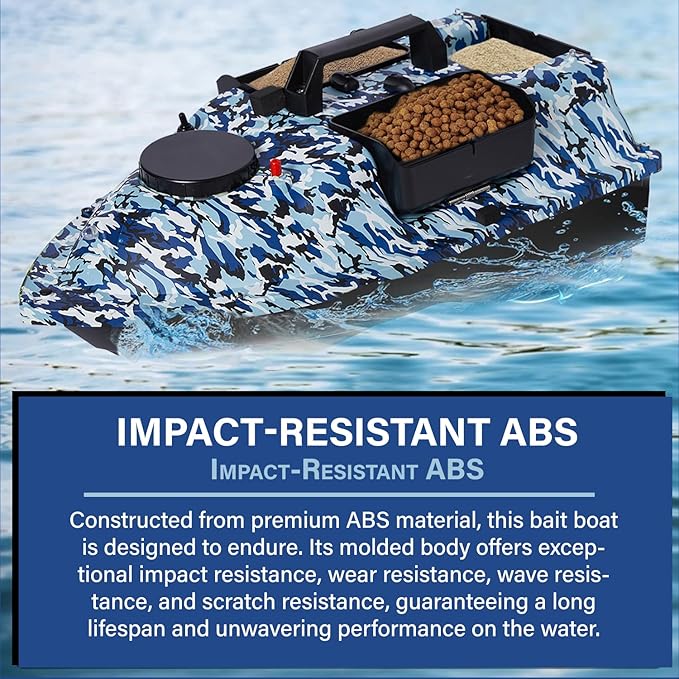 RC Bait Boat 546-Yard Range GPS Fishing Bait Boat with 4 Waypoint Auto Cruise 4.4lbs Capacity 3 Hoppers Dual Battery &amp Motor System