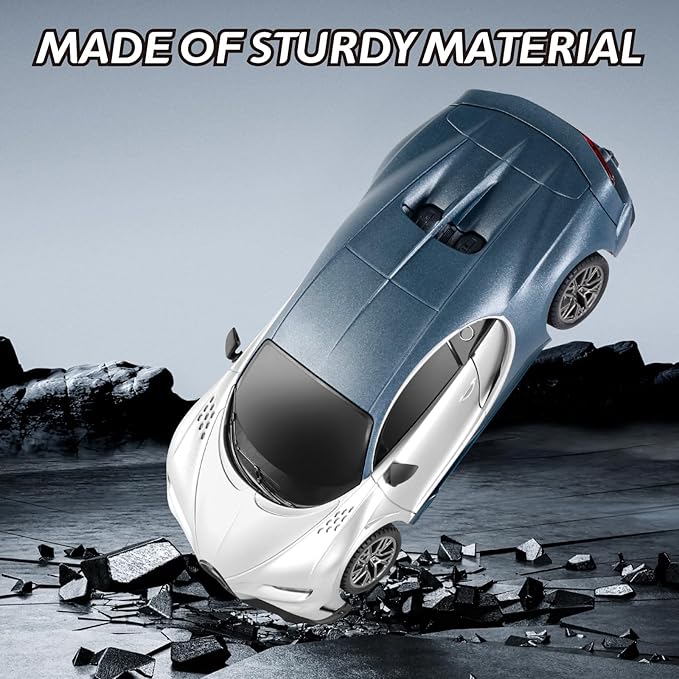 MIEBELY Remote Control Car - 1/24 Scale Fast Rc Race Car Bugatti Chiron 3.7V 500 mAh Toys with Headlight Racing Hobby Model Birthday Ideal Gifts for Adults Kids Boys Age 6 7 8 9 10 Year Old