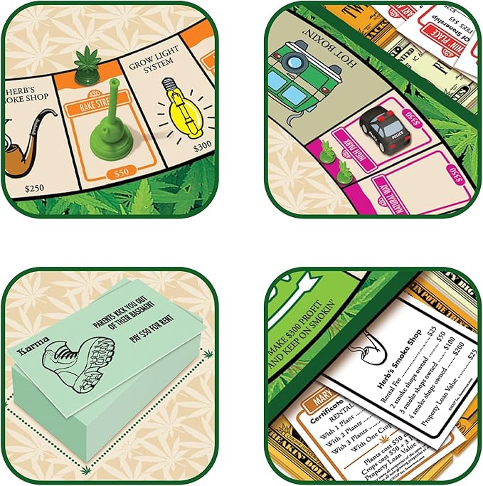 ICUP Stonerware Stoner City Board Game | Hot Box Stoner’s Gift Party Game | Weed Smoking Games | Puff &amp Pass for Adults