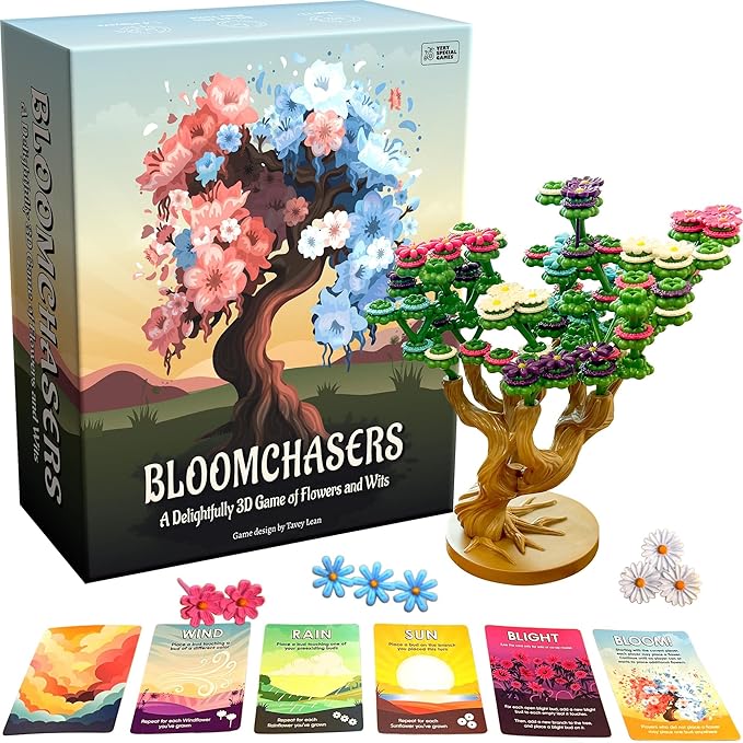 Bloomchasers: 3D Tree-Building Strategy Board &amp Card Game | Perfect for Family &amp Friends | 1-4 Players Ages 12+