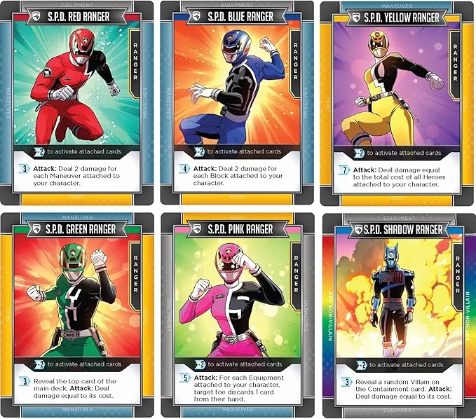 Renegade Game Studios Power Rangers Deck-Building Game S.P.D. Expansion Stackable Cards Strategy 2-4 Players Ages 14+