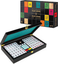 Spin Master Games Legacy Deluxe Mah Jong Classic Game with Two-Toned Tiles and Lined Wood Storage Case Family Game for 4 Players Ages 8 and up
