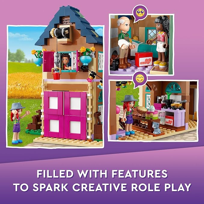 LEGO Friends Organic Farm House Set 41721 with Toy Horse Stable Tractor and Trailer Plus Animal Figures for Kids Girls and Boys Aged 7+