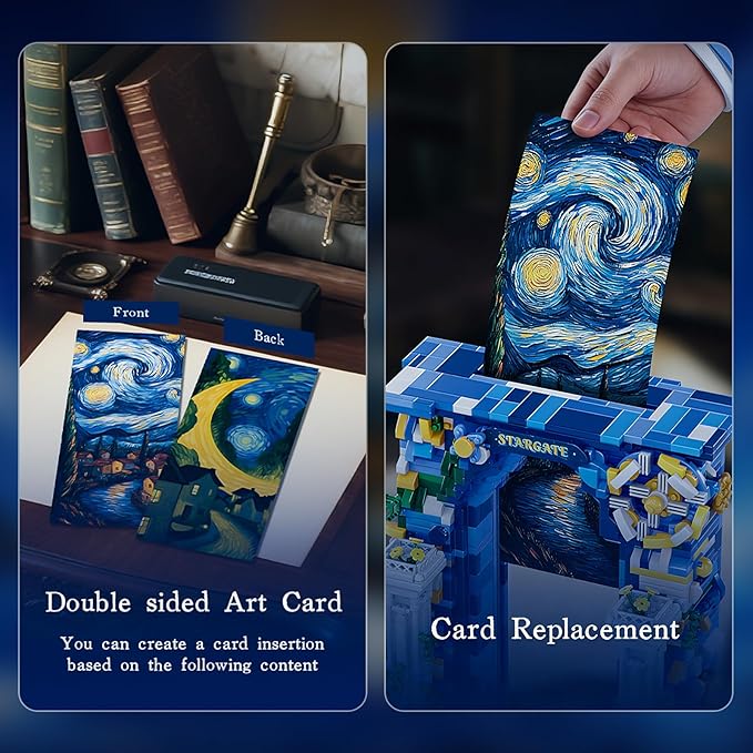 Starry Night Micro Bricks Building Set Art-Themed Wall Art Building Blocks for Adults Creative DIY Assembly Decorative Display Model Puzzle KitIdeal Gift for Adults &amp Teens.