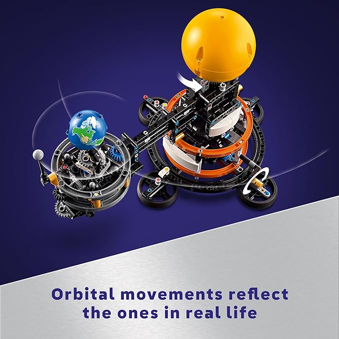 LEGO Technic Planet Earth and Moon in Orbit Building Set Outer Space Birthday Gift for 10 Year Olds Solar System Toy for Imaginative Independent Play Room Décor for Boys &amp Girls 42179