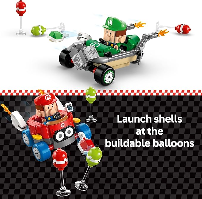 LEGO Super Mario: Mario Kart Baby Mario vs. Baby Luigi - Collectible Toy Building Set for Kids Boys and Girls Ages 8+ - Nintendo Toy for Fans - Gift Idea for Birthdays - 72034